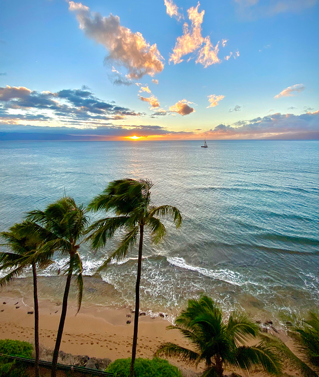 Maui Kaanapali Beach Sunset at Whale Season